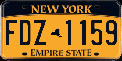 NY license plate FDZ1159