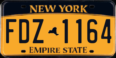 NY license plate FDZ1164