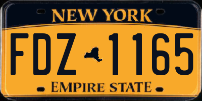 NY license plate FDZ1165