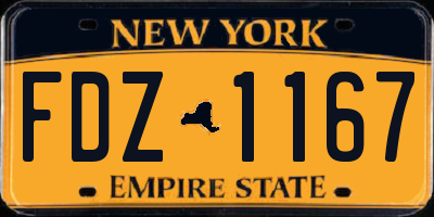 NY license plate FDZ1167