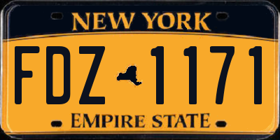NY license plate FDZ1171