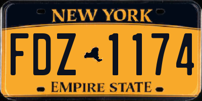 NY license plate FDZ1174