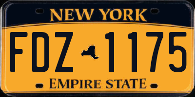 NY license plate FDZ1175