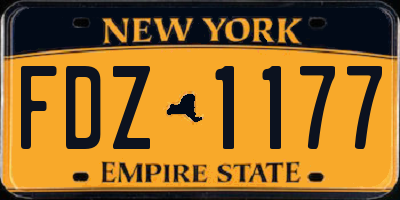 NY license plate FDZ1177