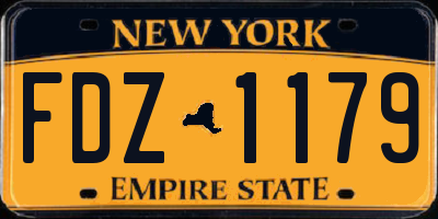 NY license plate FDZ1179