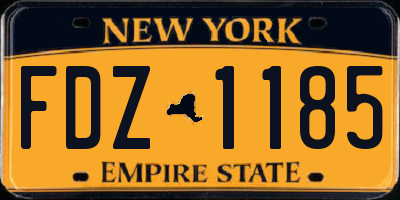 NY license plate FDZ1185