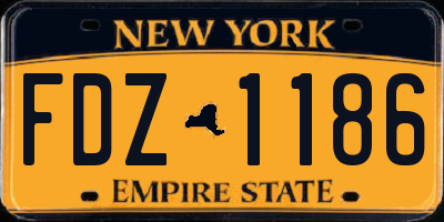NY license plate FDZ1186