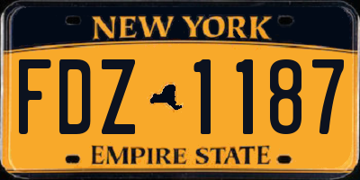 NY license plate FDZ1187