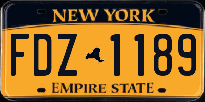 NY license plate FDZ1189