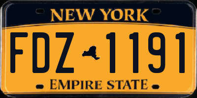 NY license plate FDZ1191