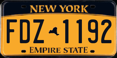 NY license plate FDZ1192
