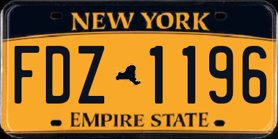 NY license plate FDZ1196