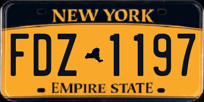 NY license plate FDZ1197