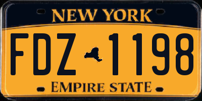 NY license plate FDZ1198
