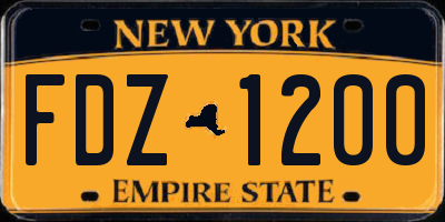 NY license plate FDZ1200