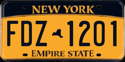 NY license plate FDZ1201
