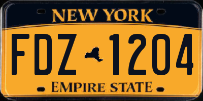 NY license plate FDZ1204