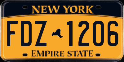 NY license plate FDZ1206