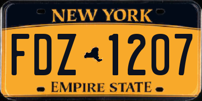 NY license plate FDZ1207