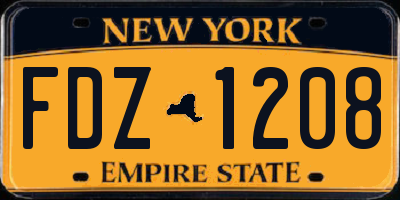 NY license plate FDZ1208