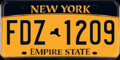 NY license plate FDZ1209
