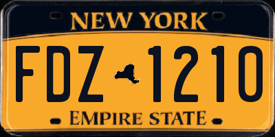 NY license plate FDZ1210