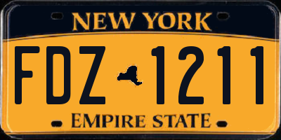 NY license plate FDZ1211