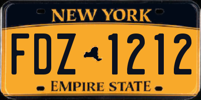 NY license plate FDZ1212