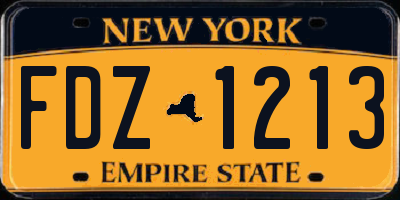 NY license plate FDZ1213