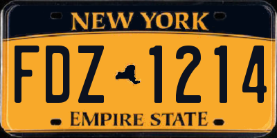 NY license plate FDZ1214