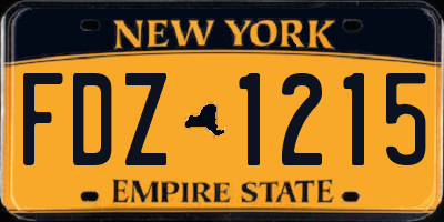 NY license plate FDZ1215