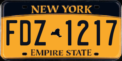 NY license plate FDZ1217