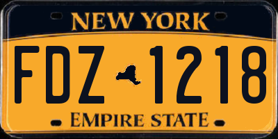 NY license plate FDZ1218