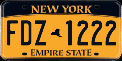 NY license plate FDZ1222