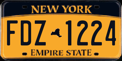 NY license plate FDZ1224