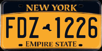 NY license plate FDZ1226