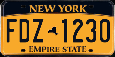 NY license plate FDZ1230