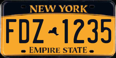 NY license plate FDZ1235
