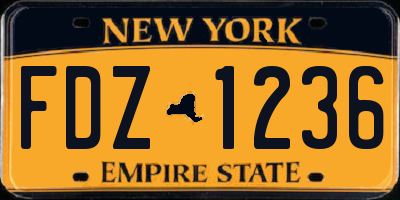 NY license plate FDZ1236