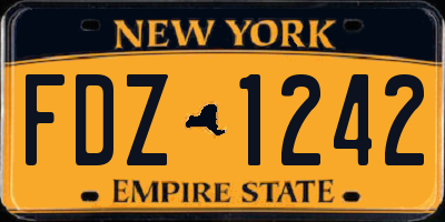NY license plate FDZ1242