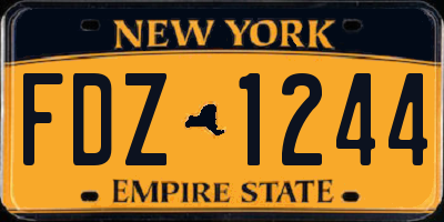 NY license plate FDZ1244
