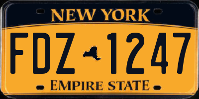 NY license plate FDZ1247