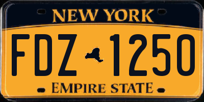 NY license plate FDZ1250