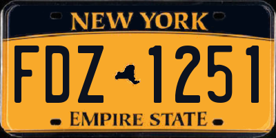 NY license plate FDZ1251