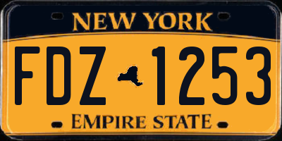 NY license plate FDZ1253