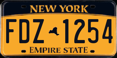NY license plate FDZ1254