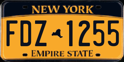 NY license plate FDZ1255