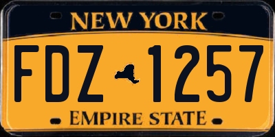 NY license plate FDZ1257