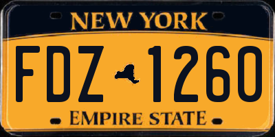NY license plate FDZ1260