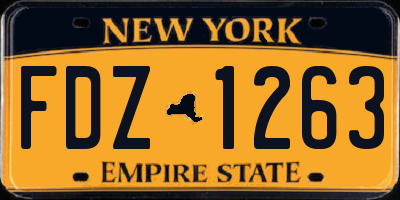 NY license plate FDZ1263